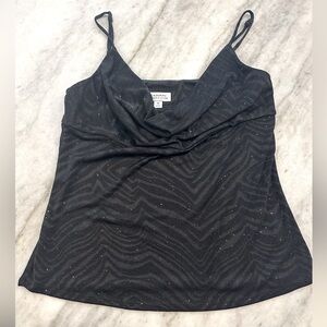 Tahari Black shimmer top size M